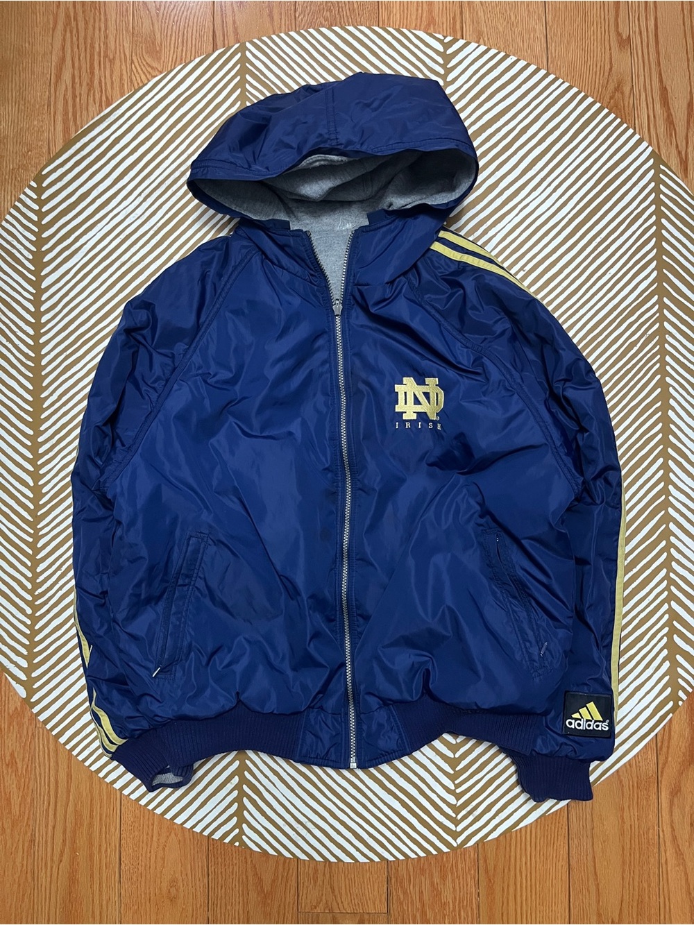 Adidas Notre Dame Vintage Reversible Jacket (no tag, fits L)